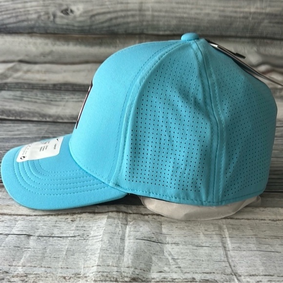 Nike Tiger Woods Legacy91 Golf Hat – S/M Flex Fit – Turquoise Cap with Logo - Picture 3 of 9
